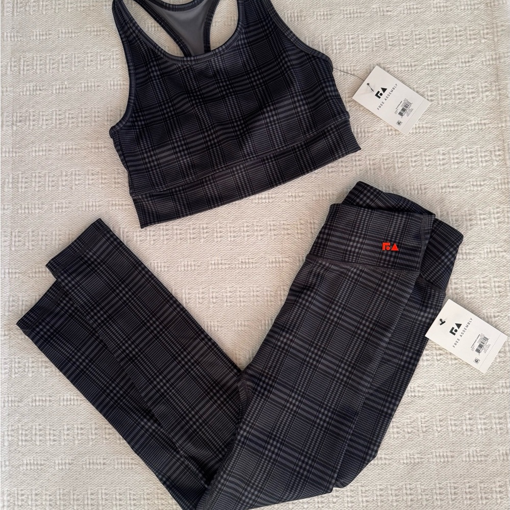Charcoal Checkered Activewear Set